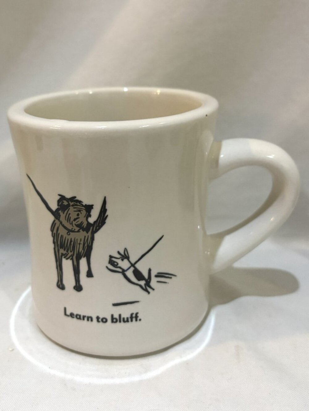 VTG Bad Dog Wisdom Learn To Bluff Heavy Duty Restaurant Ware Coffee Mug 10 oz